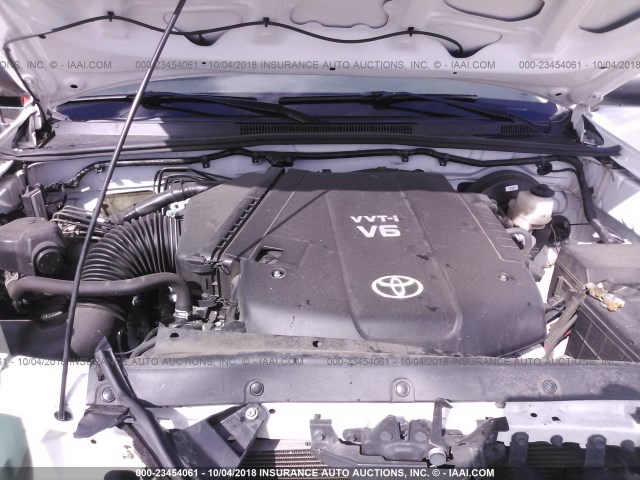 3TMJU4GN3EM156989 - 2014 TOYOTA TACOMA DOUBLE CAB PRERUNNER WHITE photo 10