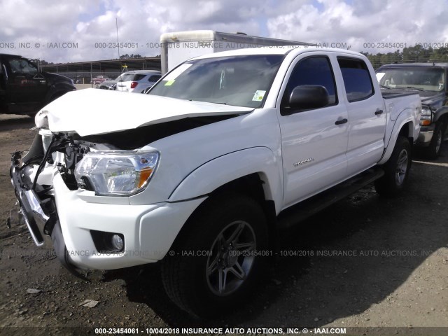 3TMJU4GN3EM156989 - 2014 TOYOTA TACOMA DOUBLE CAB PRERUNNER WHITE photo 2