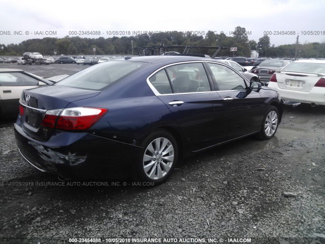 1HGCR3F8XEA042311 - 2014 HONDA ACCORD EXL BLUE photo 4