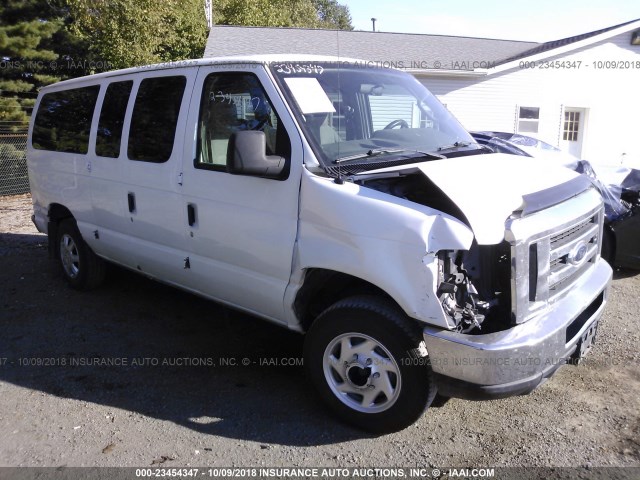 1FBNE31L39DA46627 - 2009 FORD ECONOLINE E350 SUPER DUTY WAGON WHITE photo 1