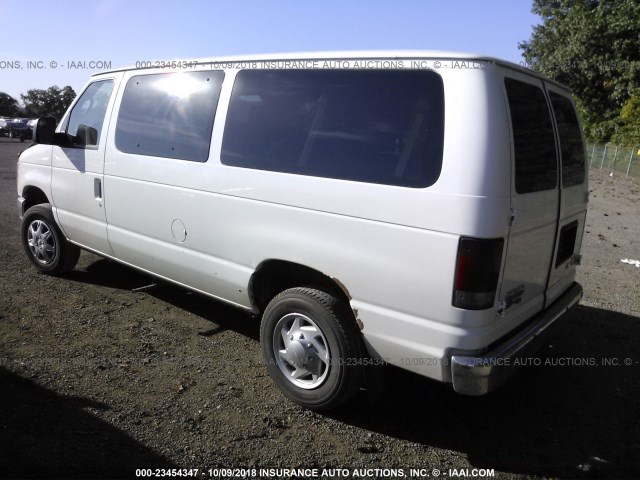 1FBNE31L39DA46627 - 2009 FORD ECONOLINE E350 SUPER DUTY WAGON WHITE photo 3