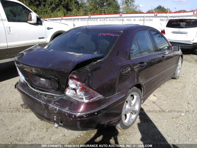 WDBRF52H86F793820 - 2006 MERCEDES-BENZ C GENERATION 2006 230 MAROON photo 4