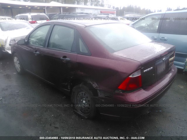 1FAFP34N57W157498 - 2007 FORD FOCUS ZX4/S/SE/SES BURGUNDY photo 3