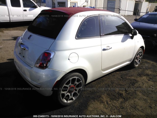 3C3CFFDR6CT270207 - 2012 FIAT 500 POP WHITE photo 4