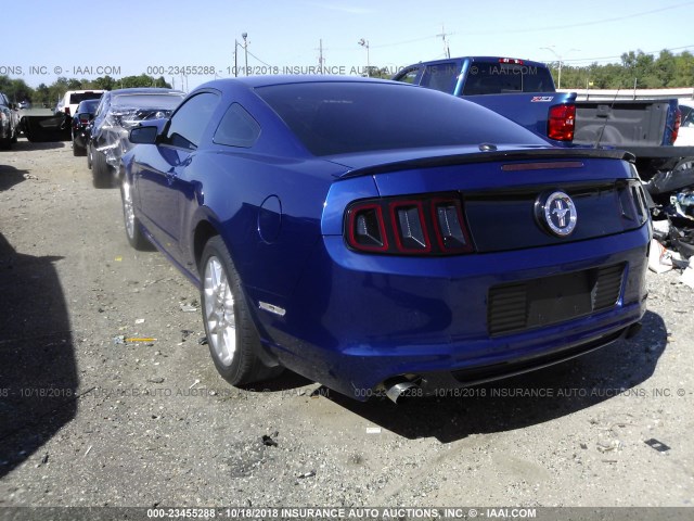 1ZVBP8AM6E5209447 - 2014 FORD MUSTANG BLUE photo 3