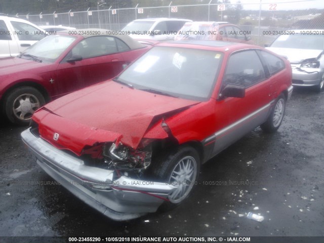 JHMAF3331ES009679 - 1984 HONDA CIVIC 1500 CRX RED photo 2