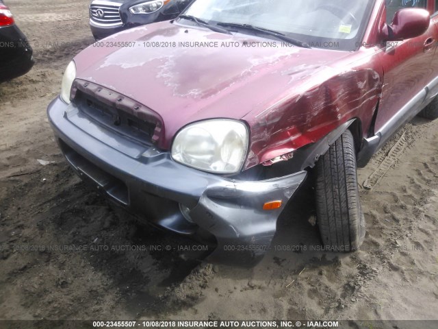 KM8SC73D55U895410 - 2005 HYUNDAI SANTA FE GLS/LX MAROON photo 6