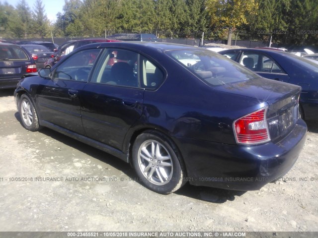 4S3BL616457202229 - 2005 SUBARU LEGACY 2.5I Dark Blue photo 3