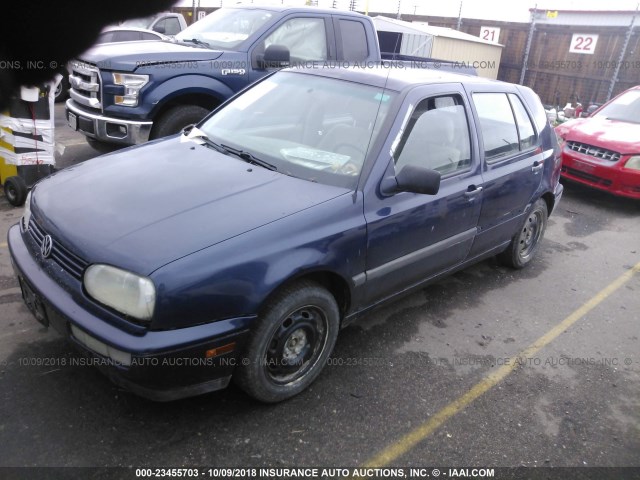 3VWFA81H8VM021464 - 1997 VOLKSWAGEN GOLF GL BLUE photo 2