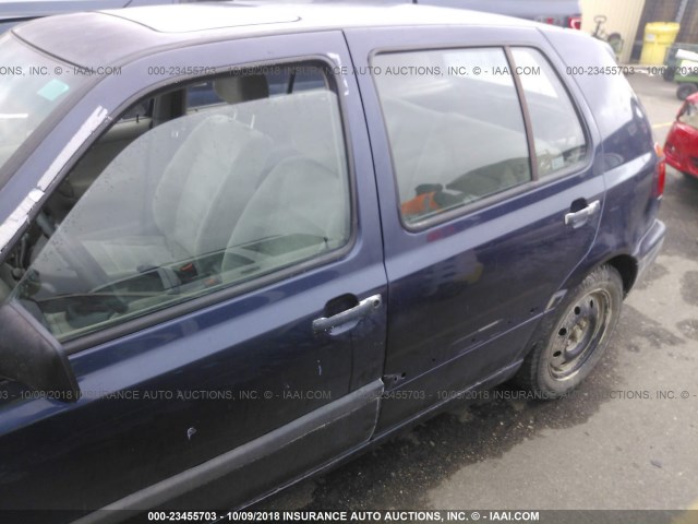 3VWFA81H8VM021464 - 1997 VOLKSWAGEN GOLF GL BLUE photo 6