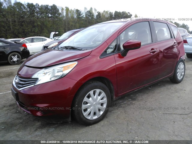 3N1CE2CP8GL394978 - 2016 NISSAN VERSA NOTE S/S PLUS/SV/SL/SR RED photo 2