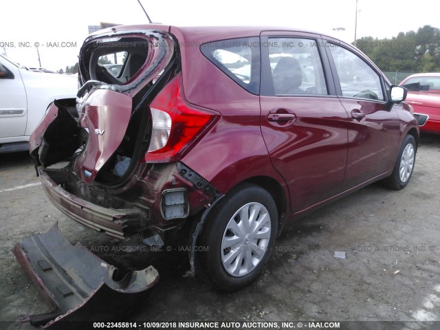 3N1CE2CP8GL394978 - 2016 NISSAN VERSA NOTE S/S PLUS/SV/SL/SR RED photo 4