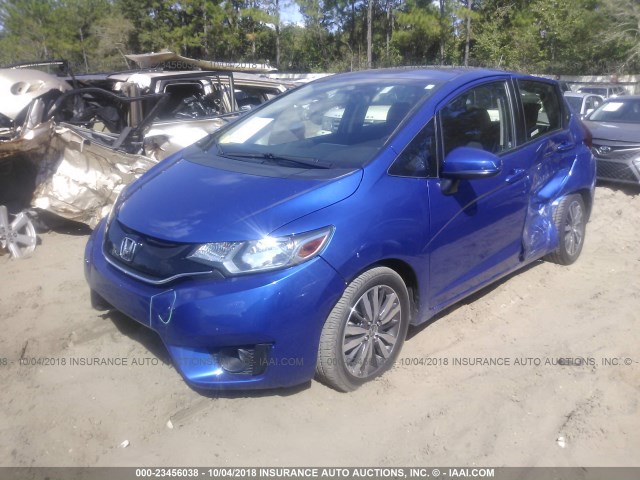 JHMGK5H72GX010312 - 2016 HONDA FIT EX/EXL BLUE photo 2