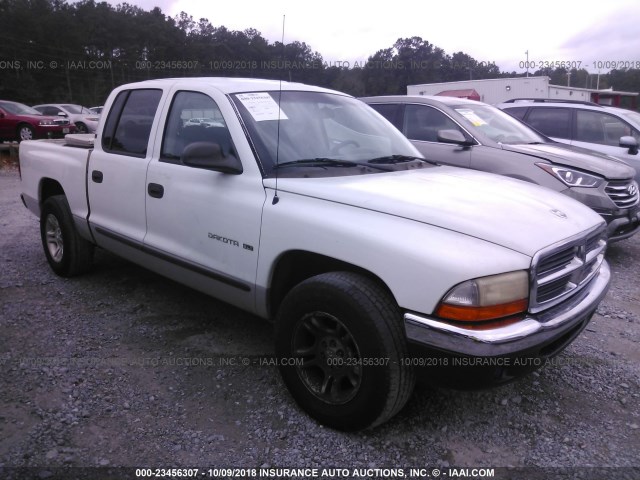 1B7GL2AN41S141798 - 2001 DODGE DAKOTA QUAD WHITE photo 1