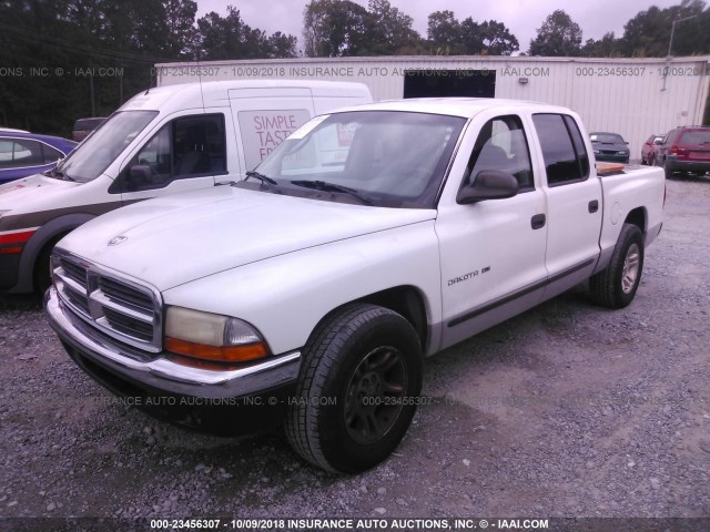 1B7GL2AN41S141798 - 2001 DODGE DAKOTA QUAD WHITE photo 2