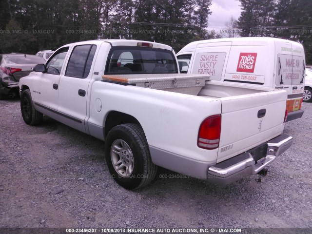 1B7GL2AN41S141798 - 2001 DODGE DAKOTA QUAD WHITE photo 3