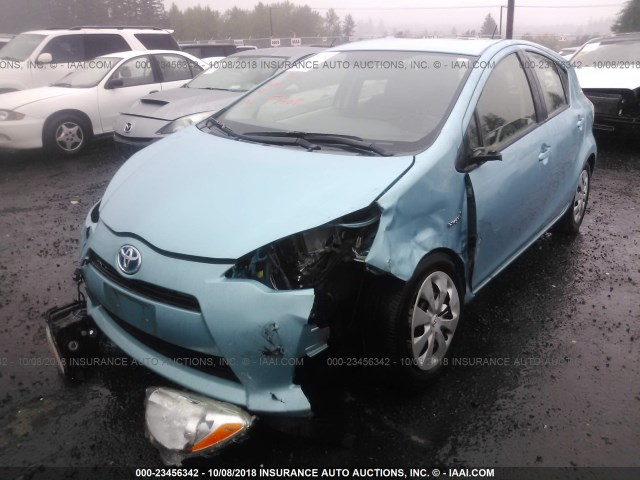 JTDKDTB33D1041650 - 2013 TOYOTA PRIUS C BLUE photo 2