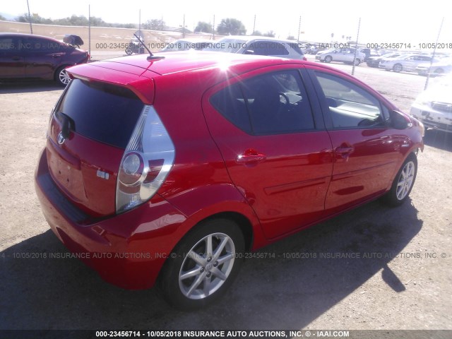 JTDKDTB31D1532900 - 2013 TOYOTA PRIUS C RED photo 4