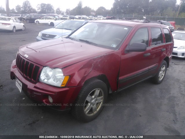 1J4GR48K95C610528 - 2005 JEEP GRAND CHEROKEE LAREDO/COLUMBIA/FREEDOM RED photo 2