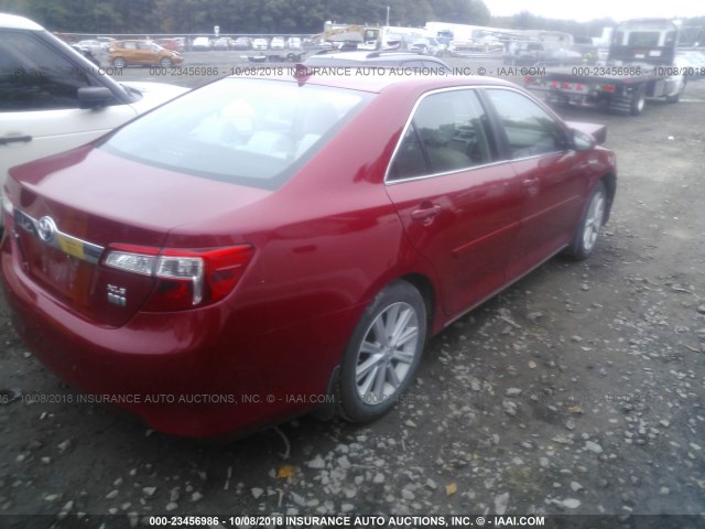 4T1BD1FK5CU047870 - 2012 TOYOTA CAMRY HYBRID/LE/XLE 红色 照片 4