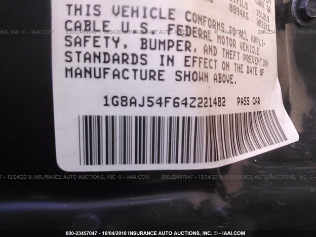 1G8AJ54F64Z221482 - 2004 SATURN ION LEVEL 2 红色 照片 9