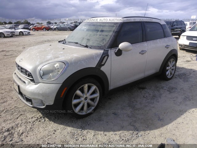 WMWZC3C51FWP53028 - 2015 MINI COOPER S COUNTRYMAN WHITE photo 2