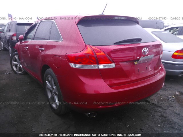 4T3BK3BB1BU061374 - 2011 TOYOTA VENZA RED photo 3