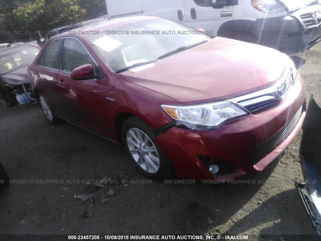 4T1BD1FK5DU069076 - 2013 TOYOTA CAMRY HYBRID/LE/XLE RED photo 1