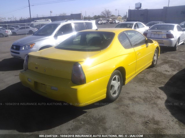 2G1WX12K539198099 - 2003 CHEVROLET MONTE CARLO SS YELLOW photo 4