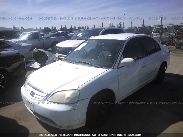 2HGES16532H576576 - 2002 HONDA CIVIC LX WHITE photo 2