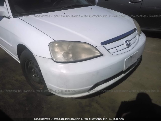 2HGES16532H576576 - 2002 HONDA CIVIC LX WHITE photo 6