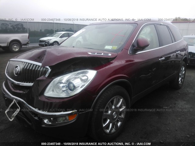 5GAKVBED8BJ102422 - 2011 BUICK ENCLAVE CXL RED photo 2