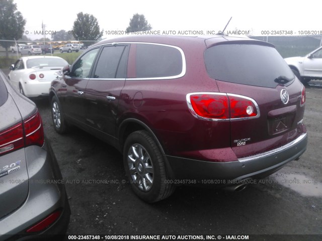 5GAKVBED8BJ102422 - 2011 BUICK ENCLAVE CXL 红色 照片 3
