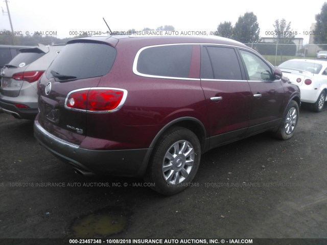 5GAKVBED8BJ102422 - 2011 BUICK ENCLAVE CXL RED photo 4