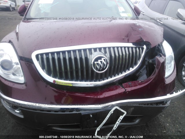5GAKVBED8BJ102422 - 2011 BUICK ENCLAVE CXL RED photo 6