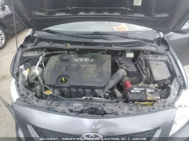 JTDBL40E899057834 - 2009 TOYOTA COROLLA LE/XLE GRAY photo 10