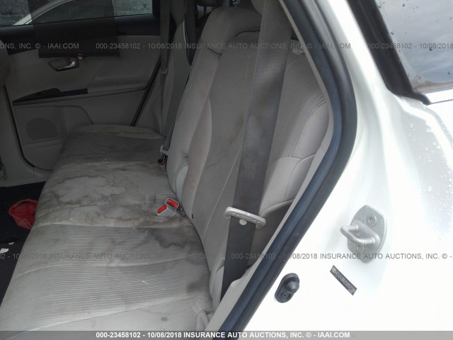 4T3ZA3BB2CU057594 - 2012 TOYOTA VENZA LE/XLE WHITE photo 8