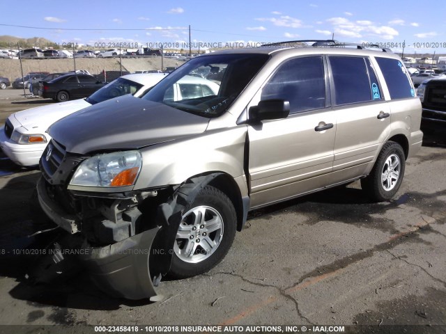 2HKYF185X5H504363 - 2005 HONDA PILOT EXL BROWN photo 2