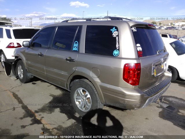 2HKYF185X5H504363 - 2005 HONDA PILOT EXL BROWN photo 3