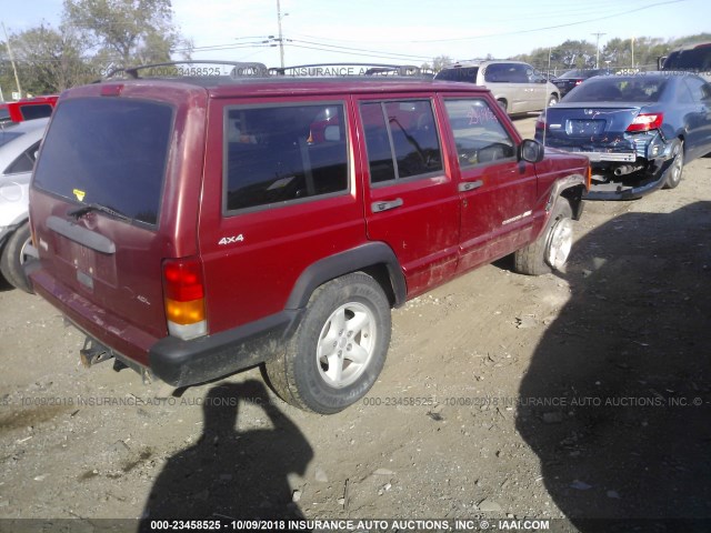 1J4FF68S5XL670342 - 1999 JEEP CHEROKEE SPORT/CLASSIC წითელი ფოტო 4