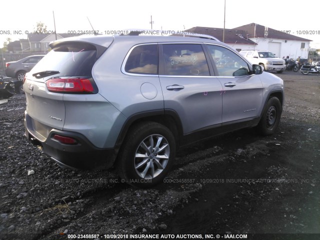 1C4PJMDS0EW109061 - 2014 JEEP CHEROKEE LIMITED GRAY photo 4