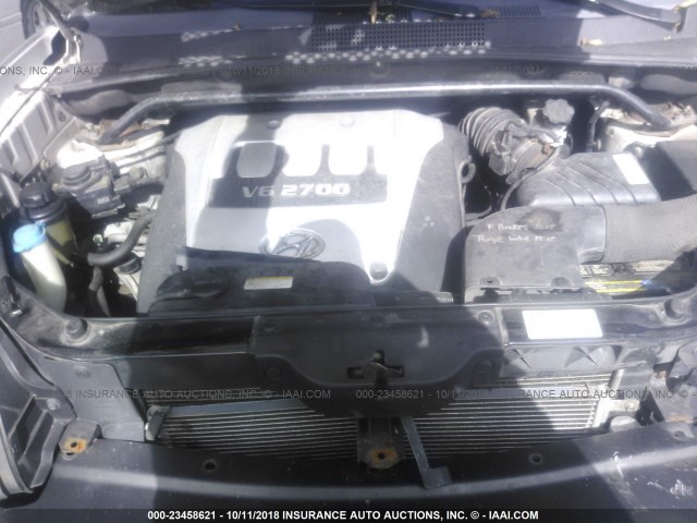 KM8JN72DX5U131415 - 2005 HYUNDAI TUCSON GLS/LX SILVER photo 10