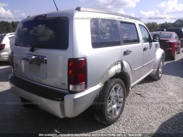 1D8GT58647W727033 - 2007 DODGE NITRO R/T SILVER photo 4