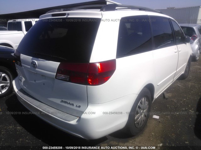 5TDZA23C35S381241 - 2005 TOYOTA SIENNA CE/LE WHITE photo 4