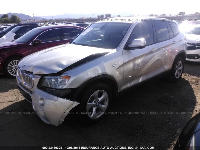 5UXWX5C53BL716207 - 2011 BMW X3 XDRIVE28I SILVER photo 2