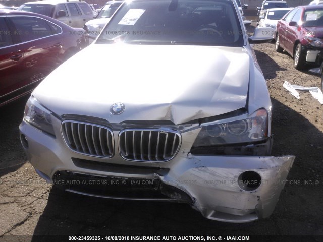 5UXWX5C53BL716207 - 2011 BMW X3 XDRIVE28I SILVER photo 6
