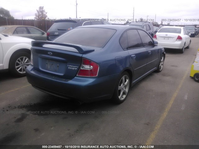 4S3BL676854203828 - 2005 SUBARU LEGACY GT LIMITED BLUE photo 4