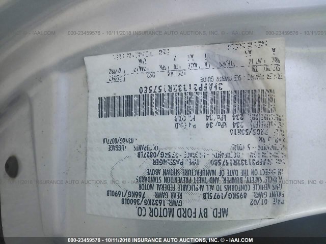 3FAFP31332R157580 - 2002 FORD FOCUS ZX3 SILVER photo 9