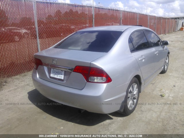 2HGFA16999H356475 - 2009 HONDA CIVIC EXL SILVER photo 4