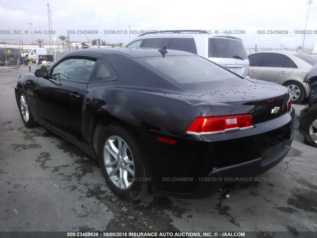 2G1FB1E36F9211627 - 2015 CHEVROLET CAMARO LS BLACK photo 3